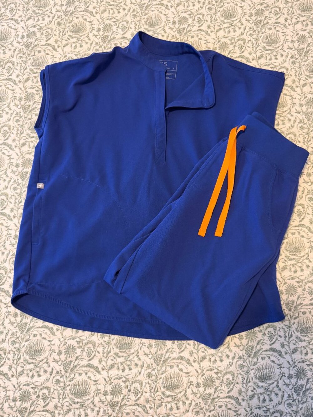 FIGS Deep Royal Blue Set -- Rafaela + High-Waisted Zamora
